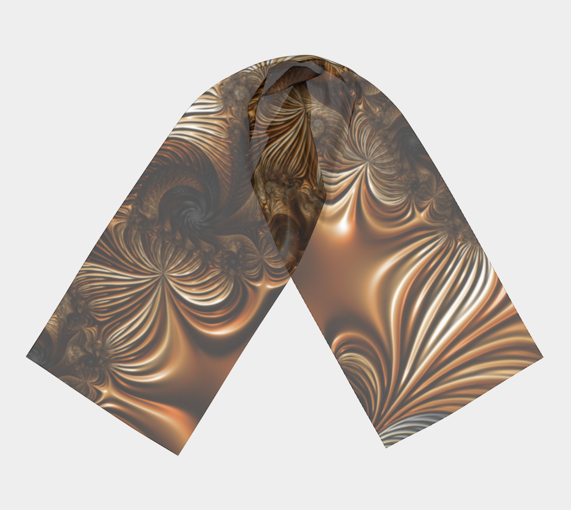 Gold on White Silk Scarf