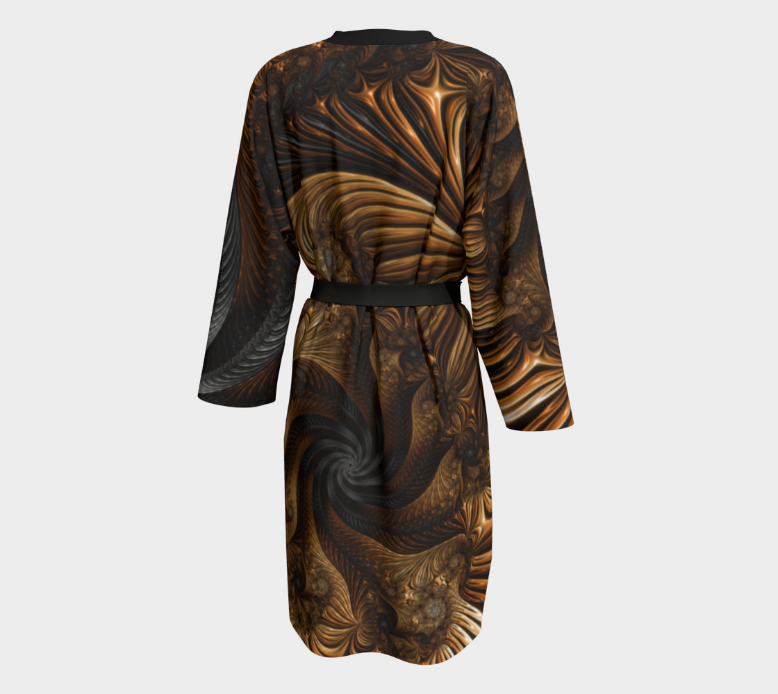 Golden Stage Silk Robe with bamboo trim
