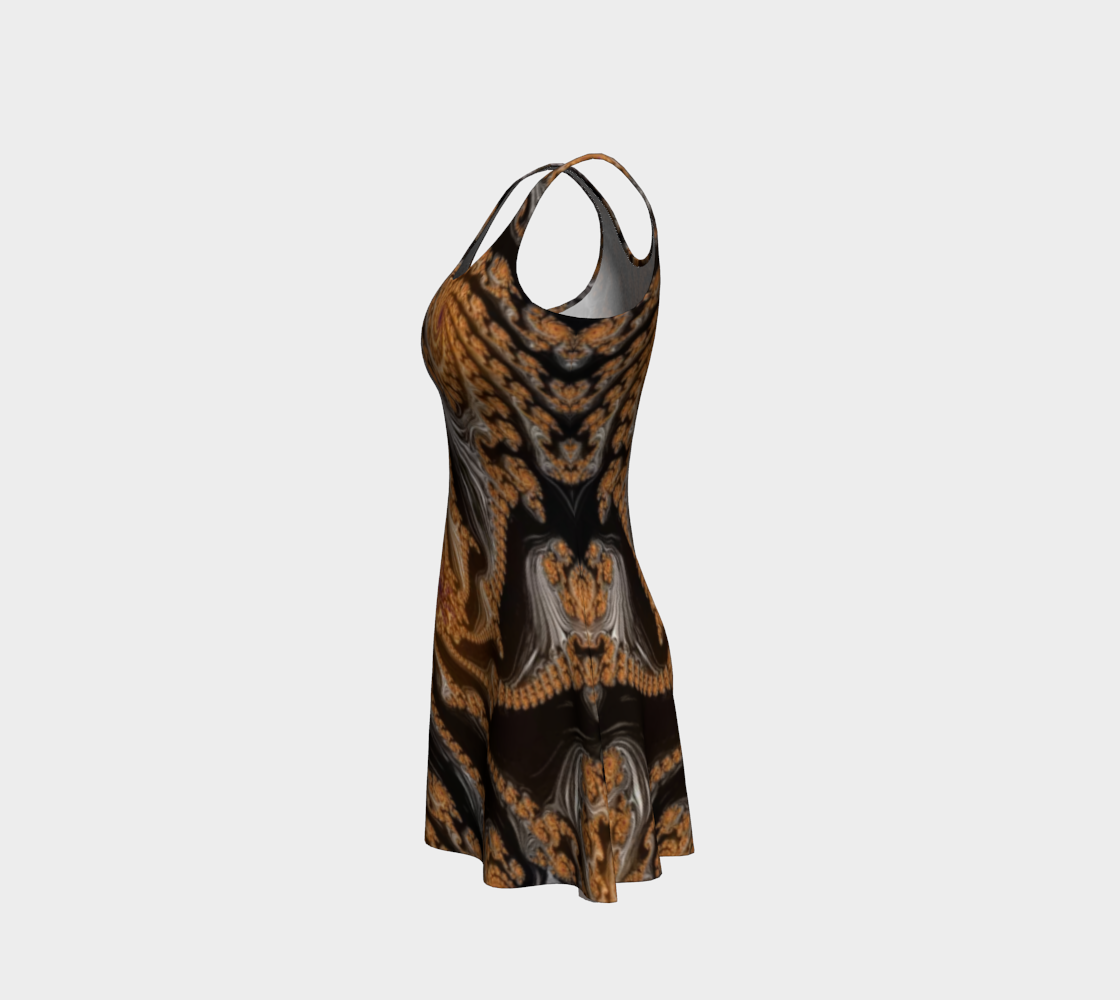 Fractal Brown Sugar Flare Dress