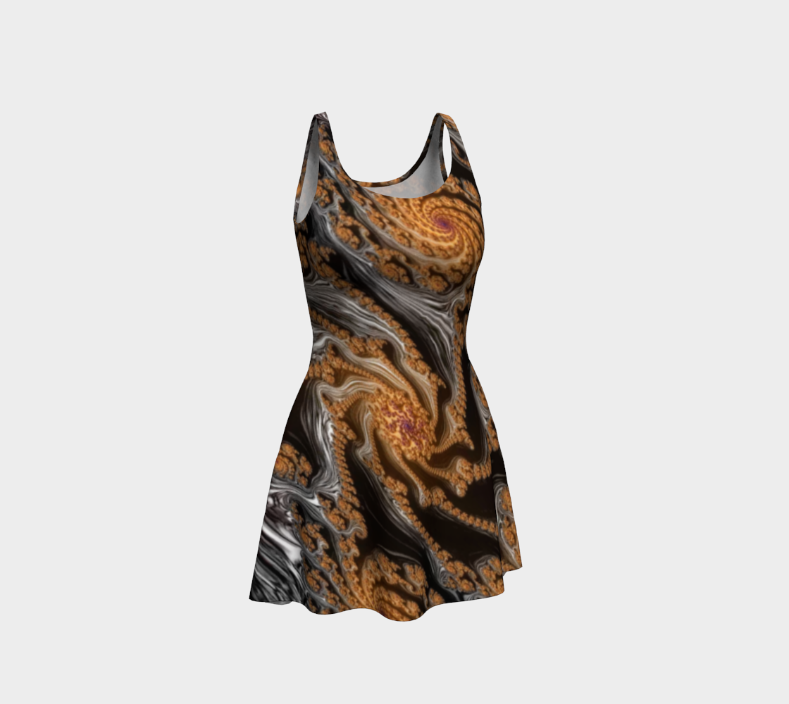 Fractal Brown Sugar Flare Dress