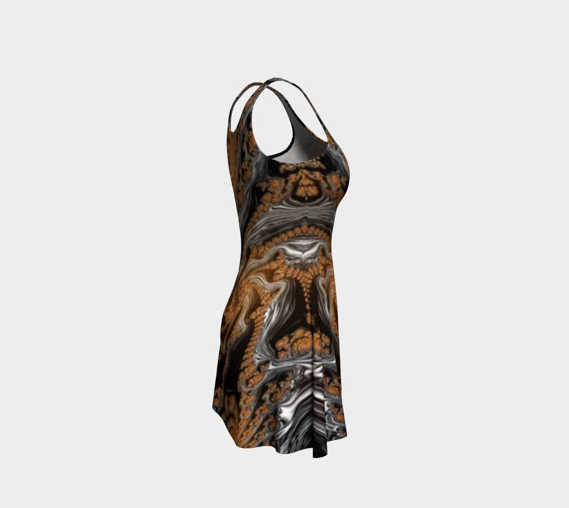Fractal Brown Sugar Flare Dress