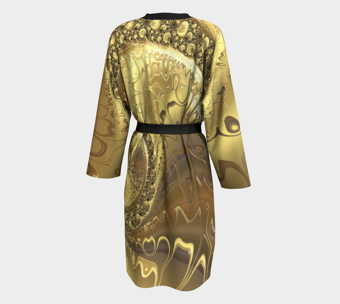 Gold Twist Silk Robe with bamboo trim