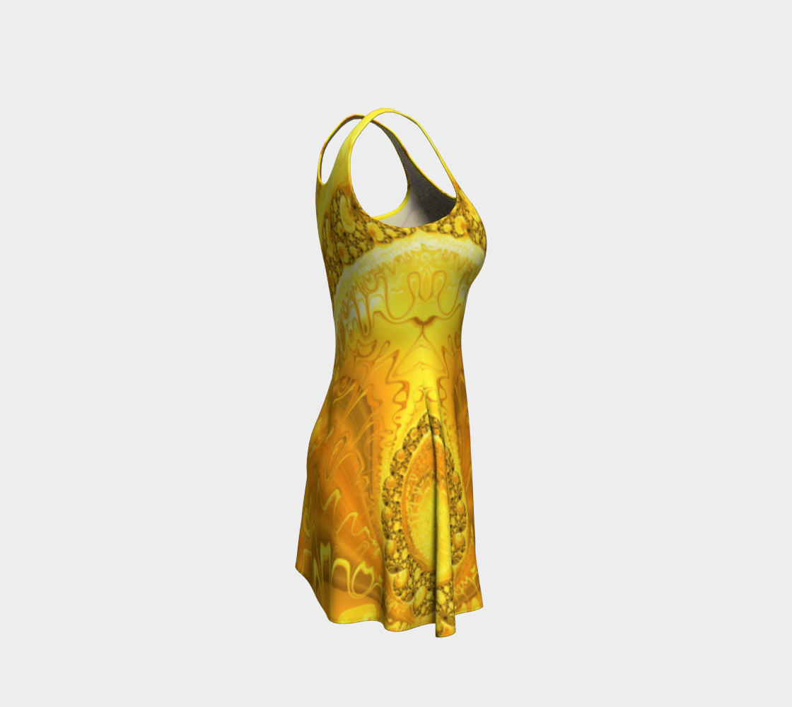 Fractal Yellow Sunshine Flare Dress