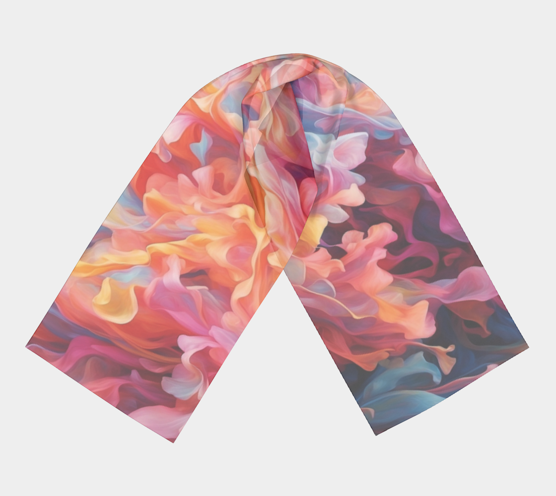 Blue Peach Silk Scarf
