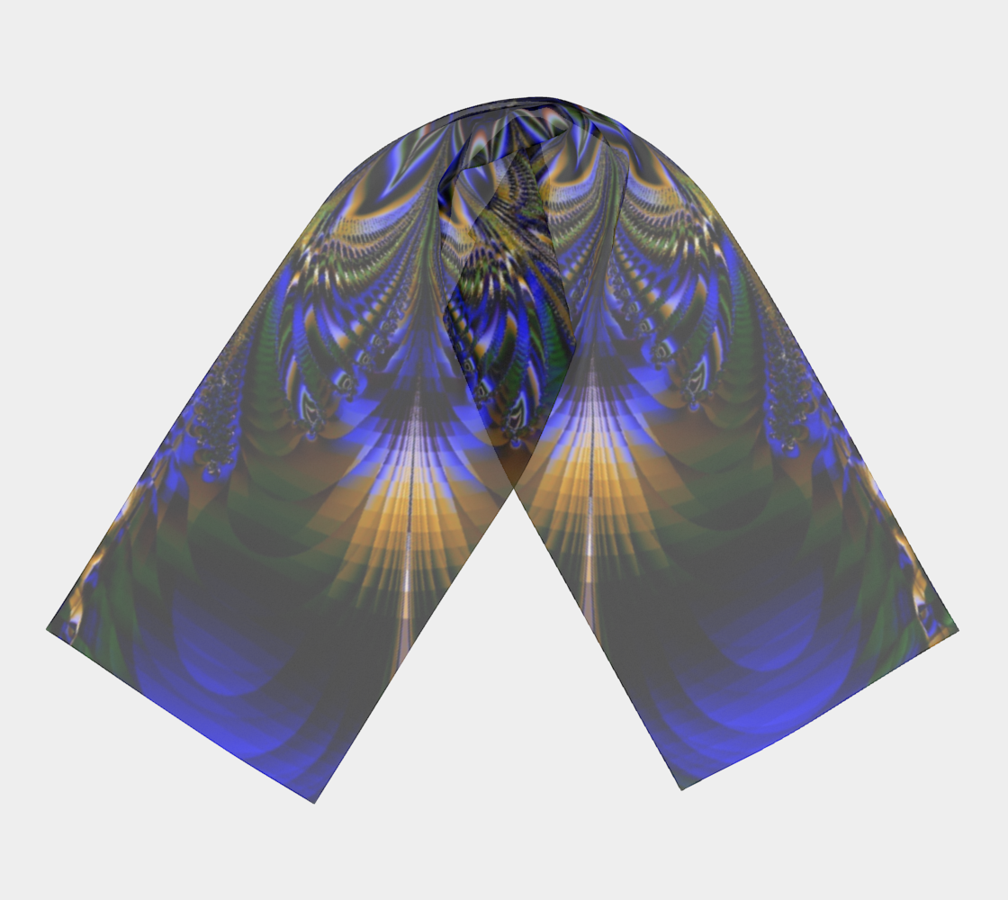 Blue Green Silk Scarf