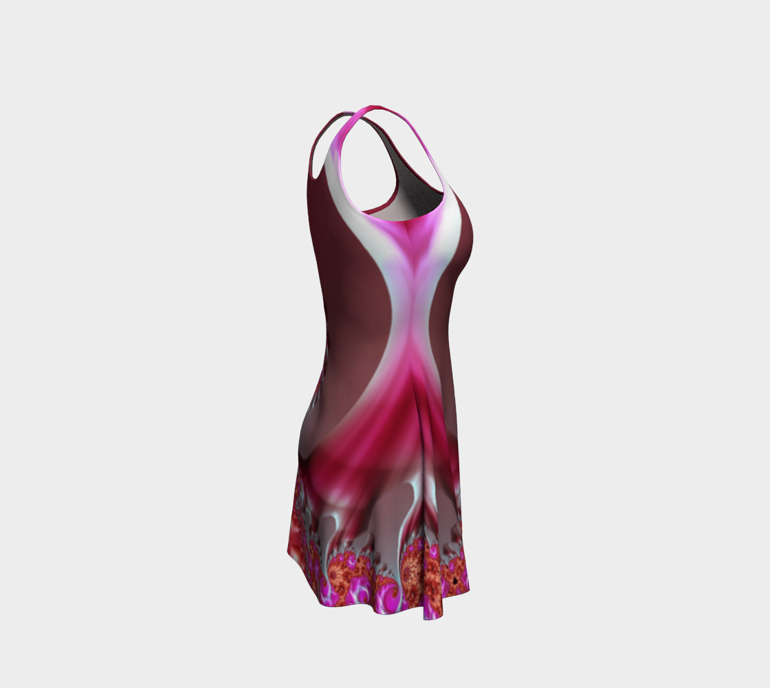 Fractal Pink Paradise Flare Dress