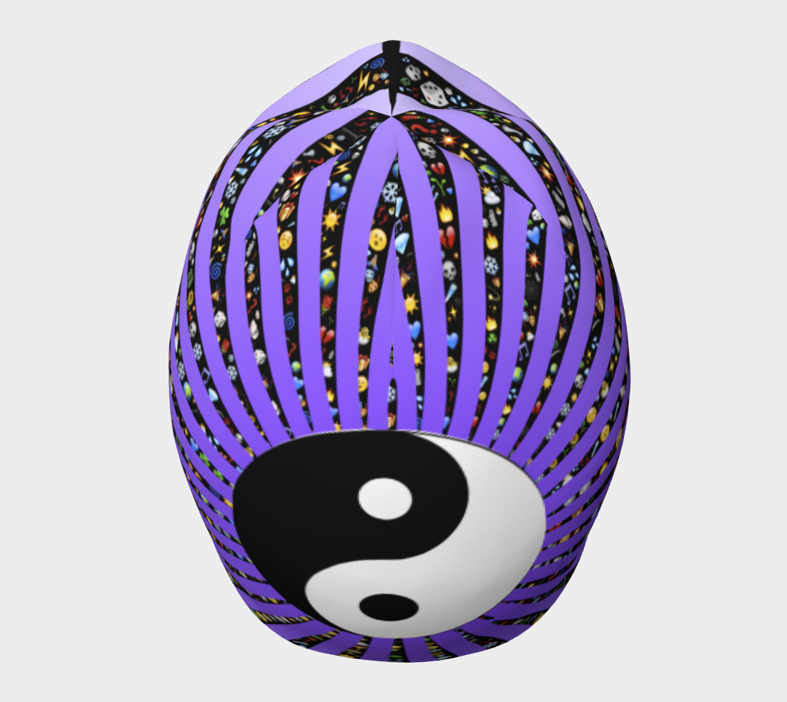 Fractal Caps Lavender Yin Yang Beanie