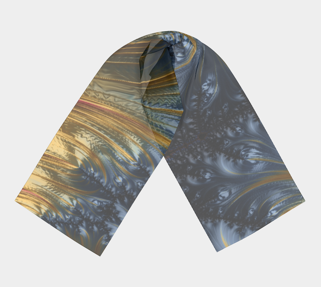 Blue Gold Silk Scarf