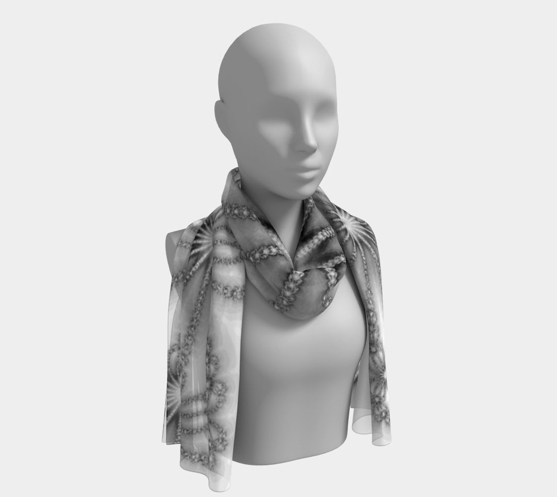 Black on White Silk Scarf