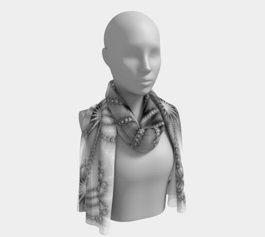 Black on White Silk Scarf