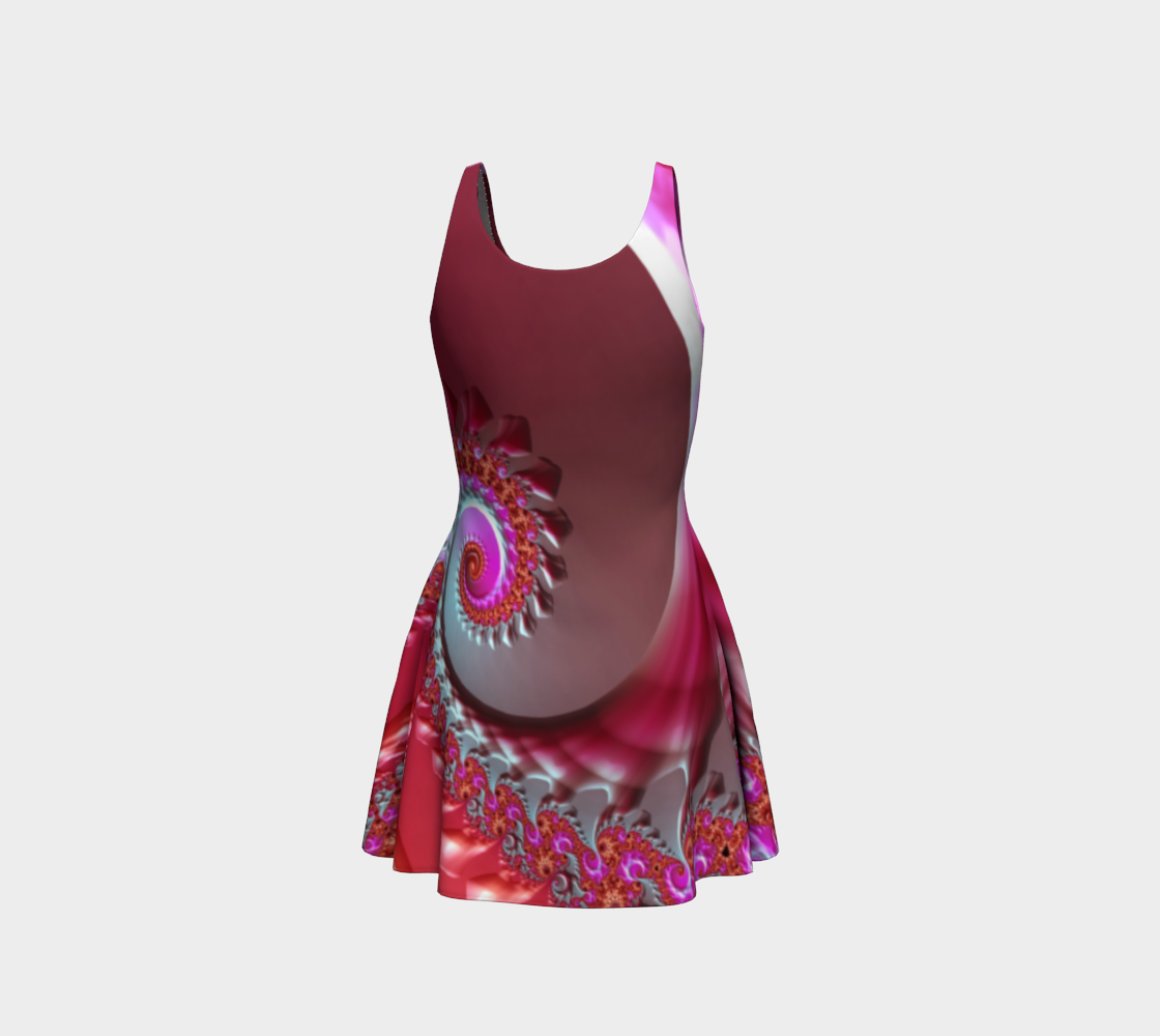 Fractal Pink Paradise Flare Dress