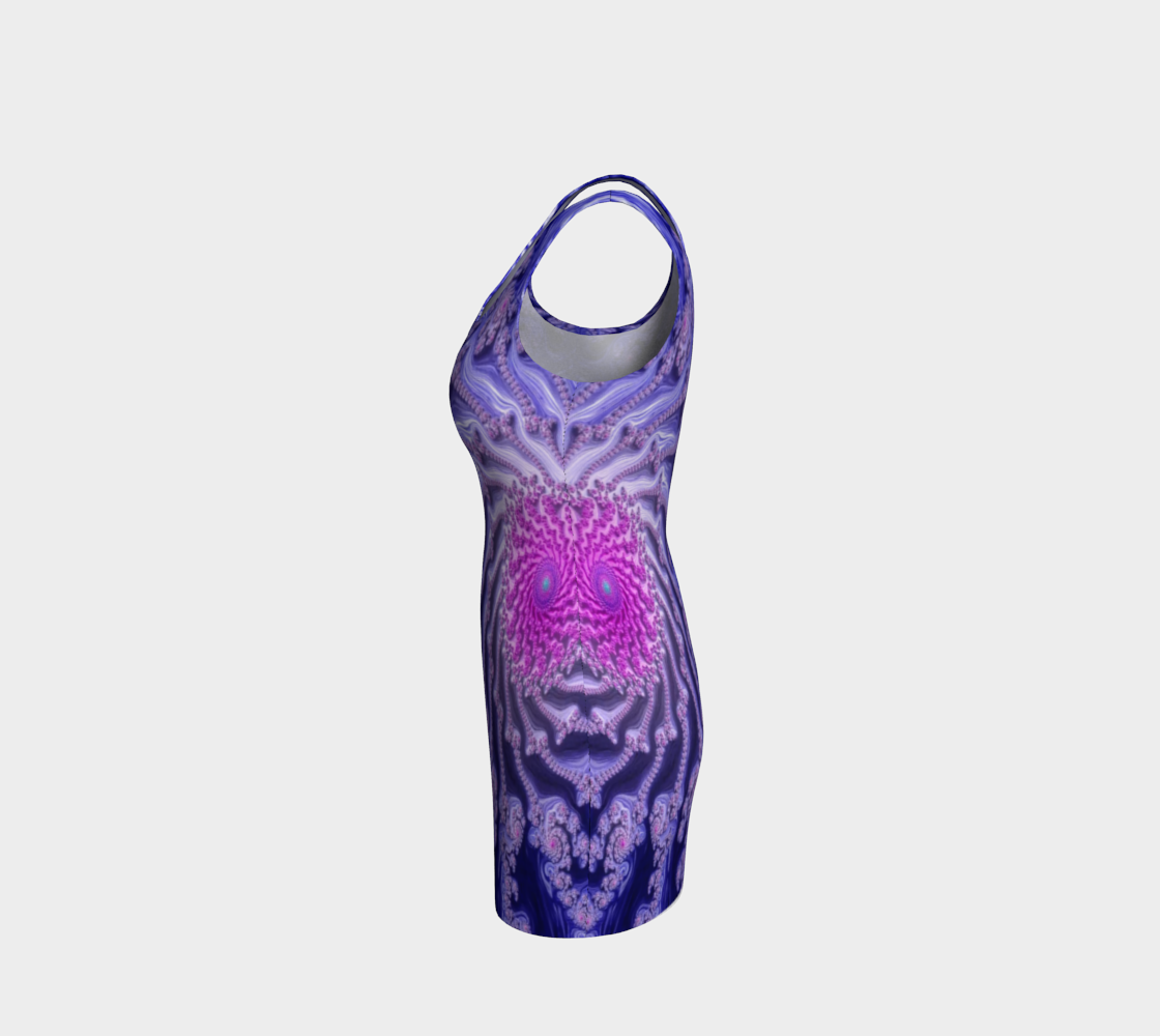 Fractal Blue Summer Bodycon Dress