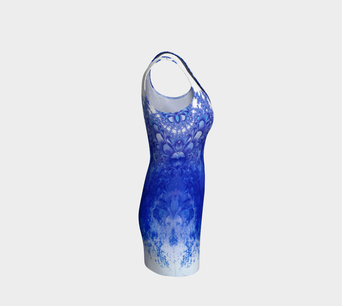 Fractal Blue Spring Bodycon Dress