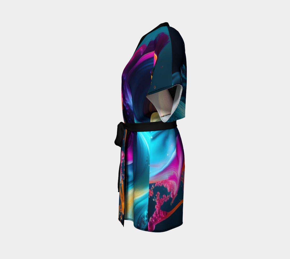 Aqua Shear Silk Twill Kimono