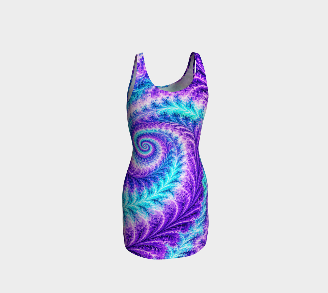 Lav Aqua Spiral Bodycon Dress
