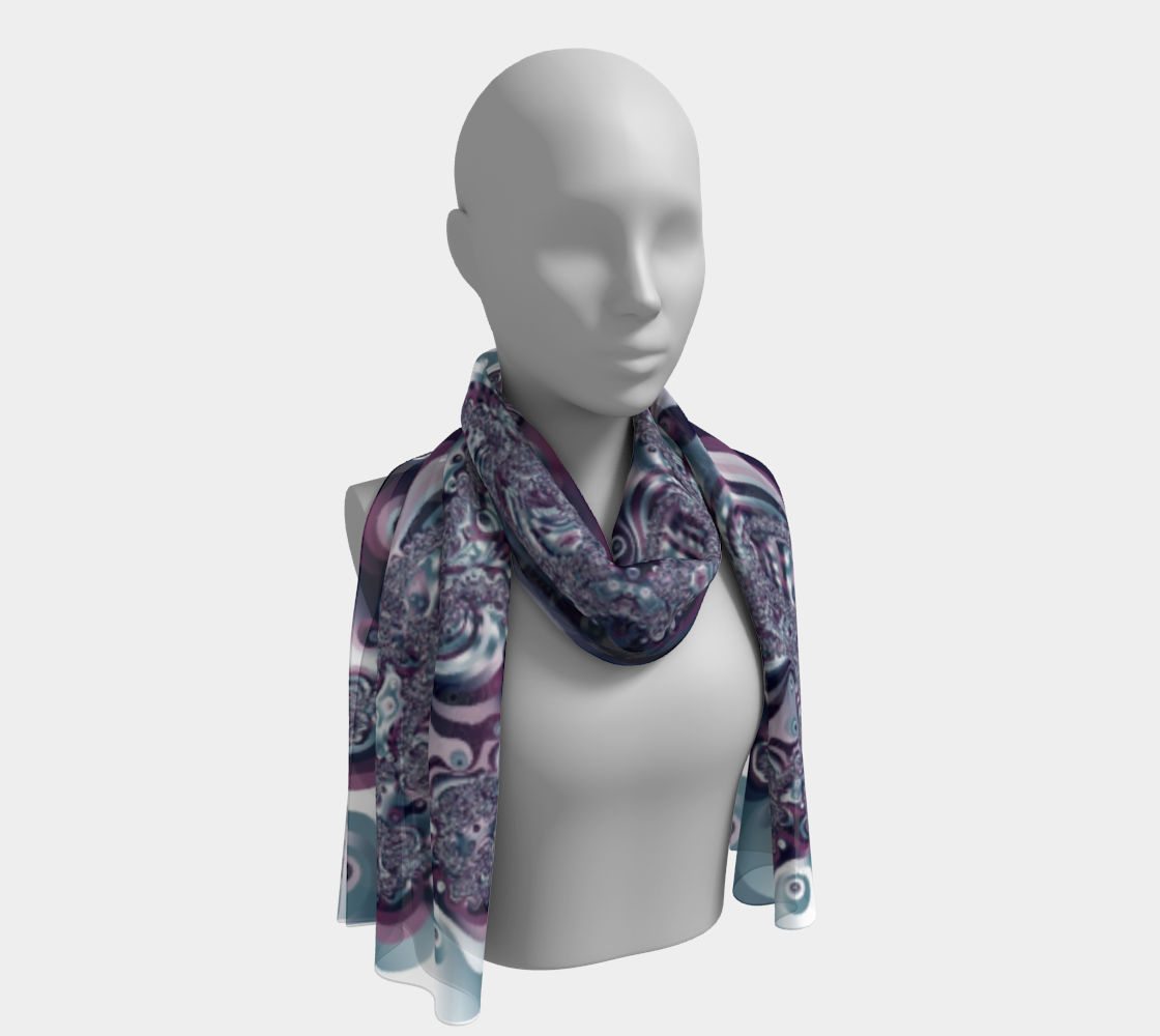 Aqua Rose Silk Scarf
