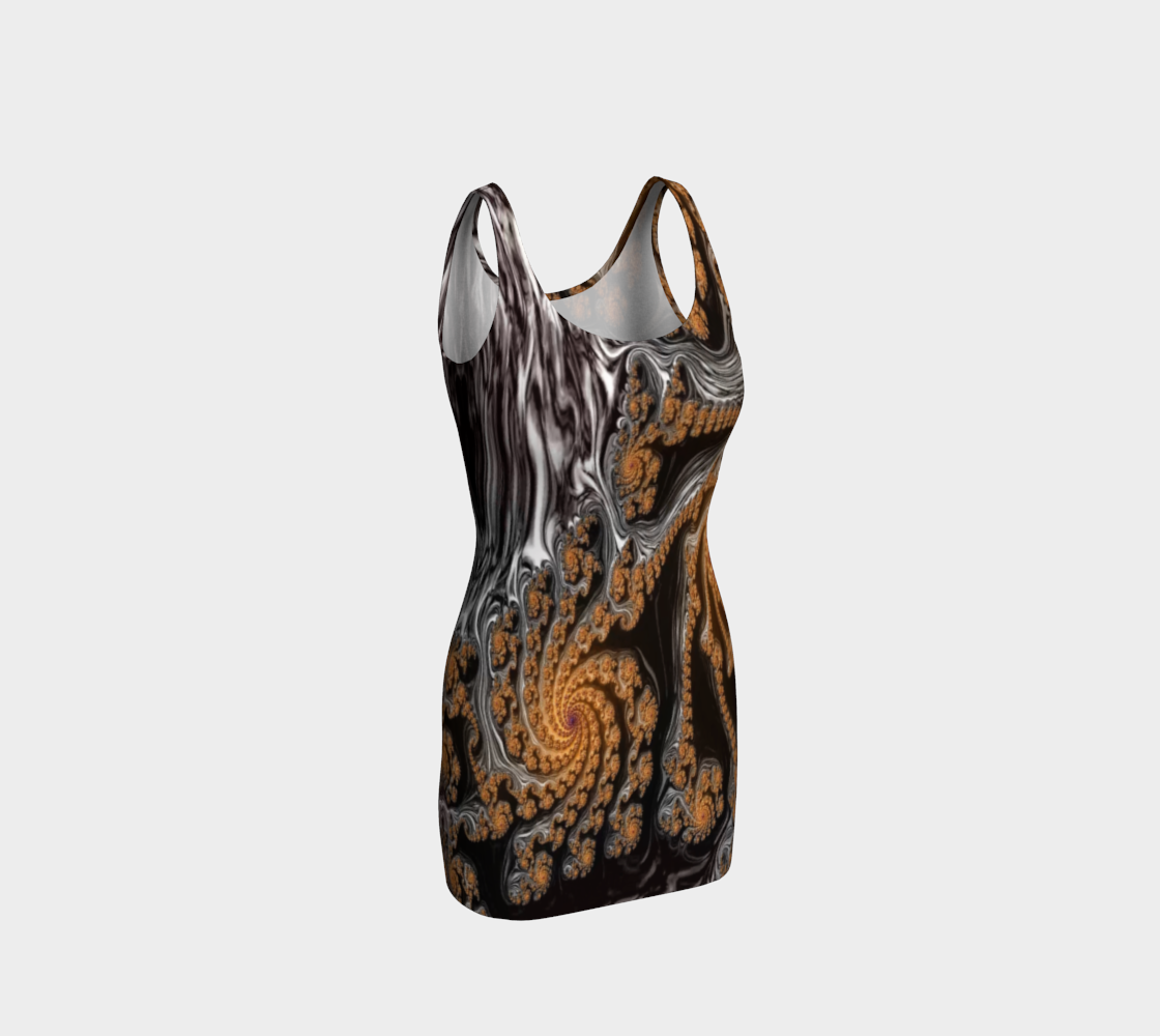 Fractal Brown Sugar Bodycon Dress
