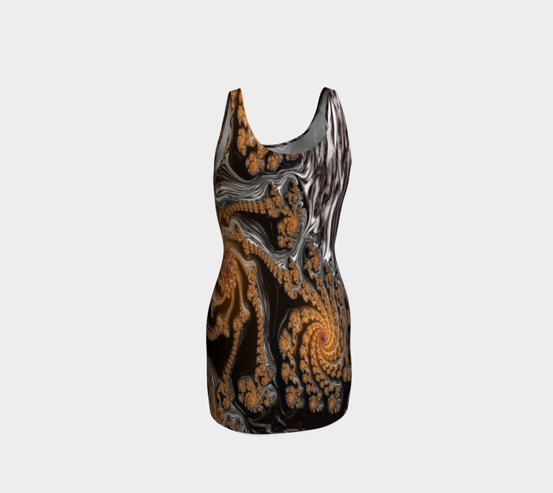 Fractal Brown Sugar Bodycon Dress