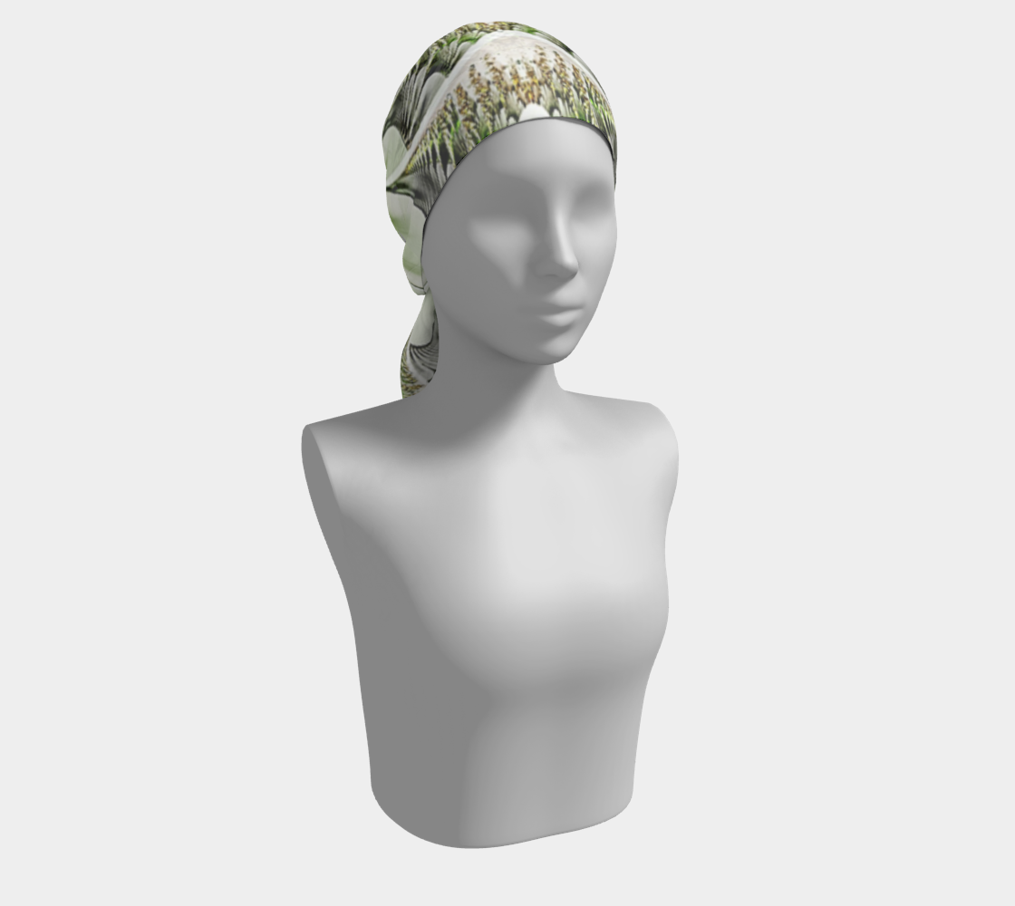 White Green Silk Scarf