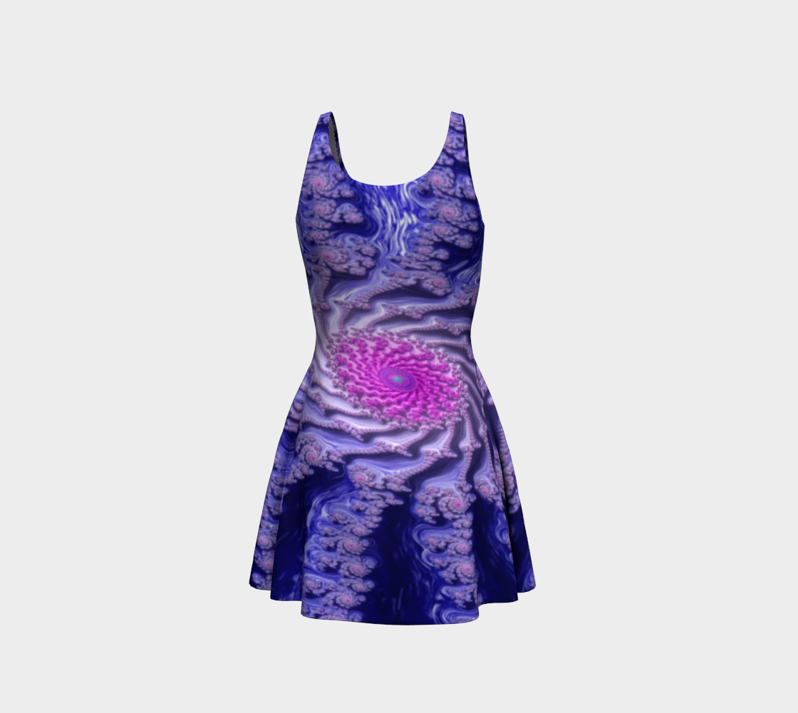 Fractal Periwinkle Pink Flare Dress
