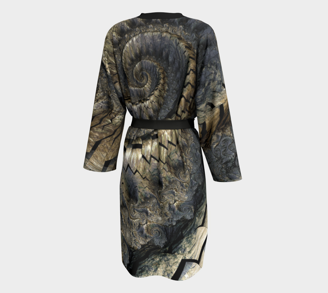 Steel Rise Silk Robe with bamboo trim