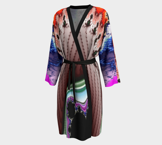 Gypsy Orange Custom Silk Peignoir Dressing Gown by frACTalACTions