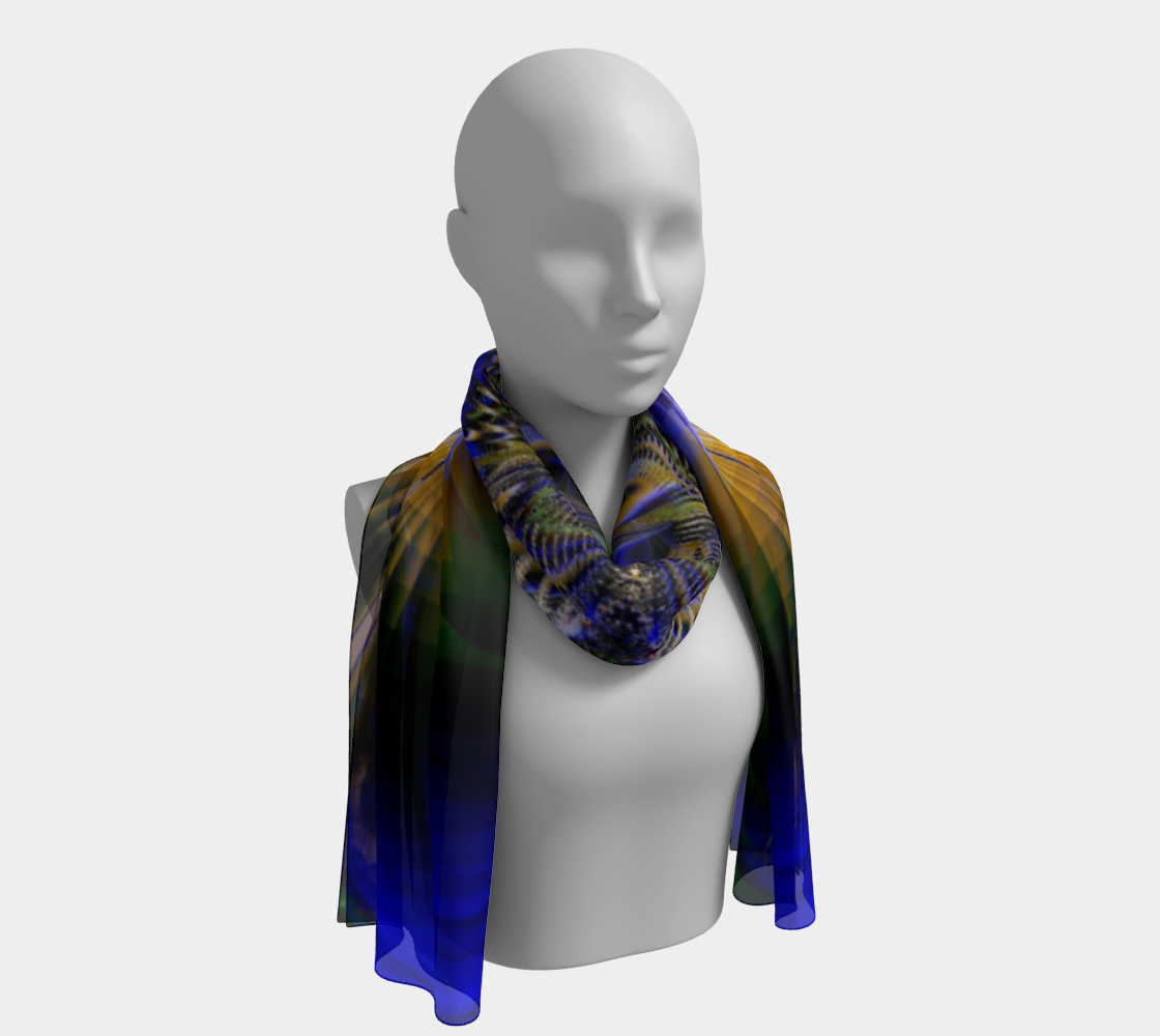 Blue Green Silk Scarf
