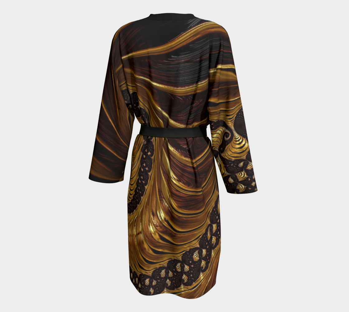 Fractal Finesse Silk Robe with bamboo trim