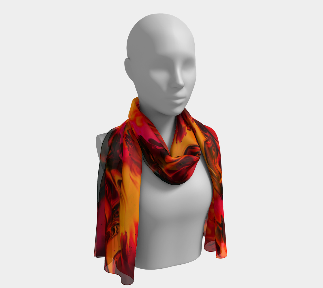 Red Flame Silk Scarf