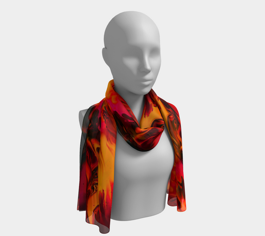 Red Flame Silk Scarf