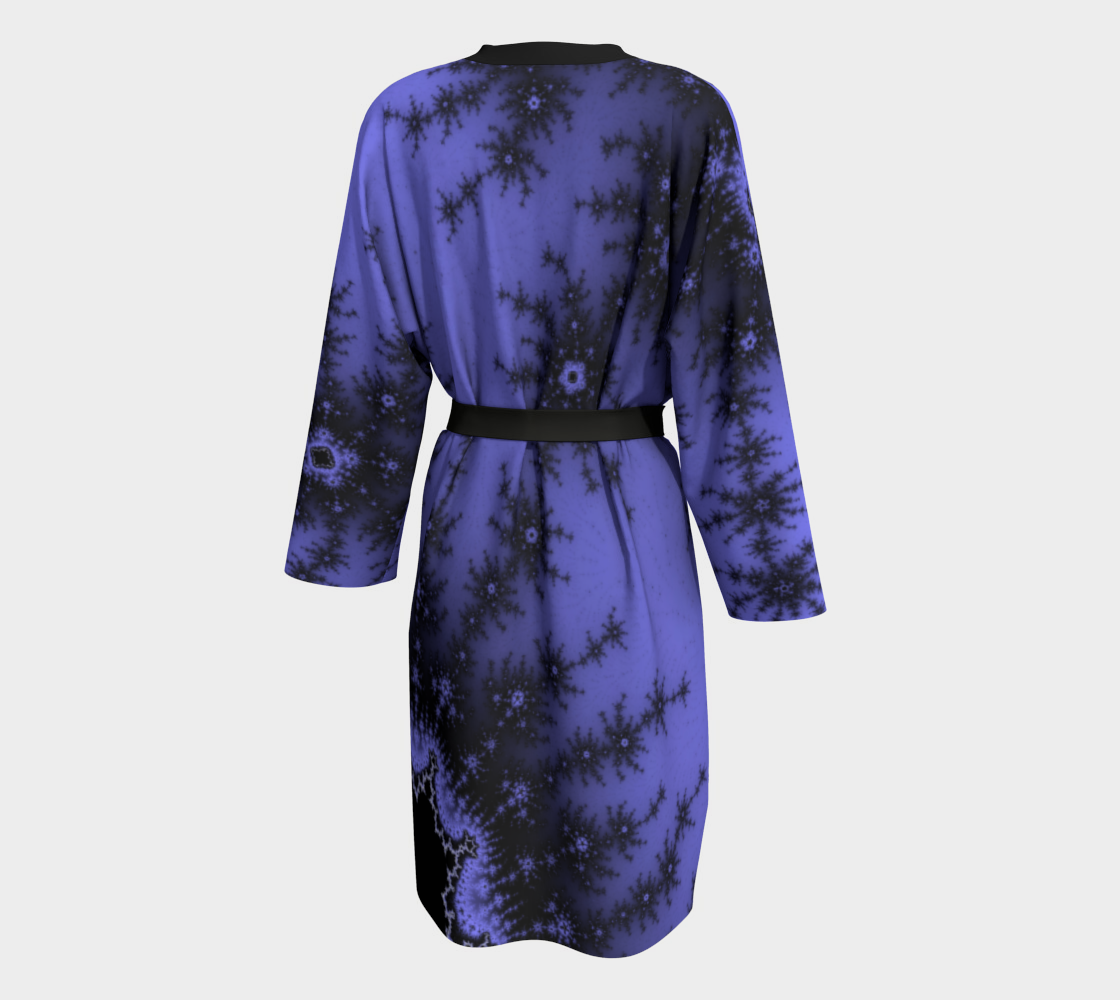 Midnight Purple Custom Silk Kimono Dressing Gown Robe by frACTalACTions brand