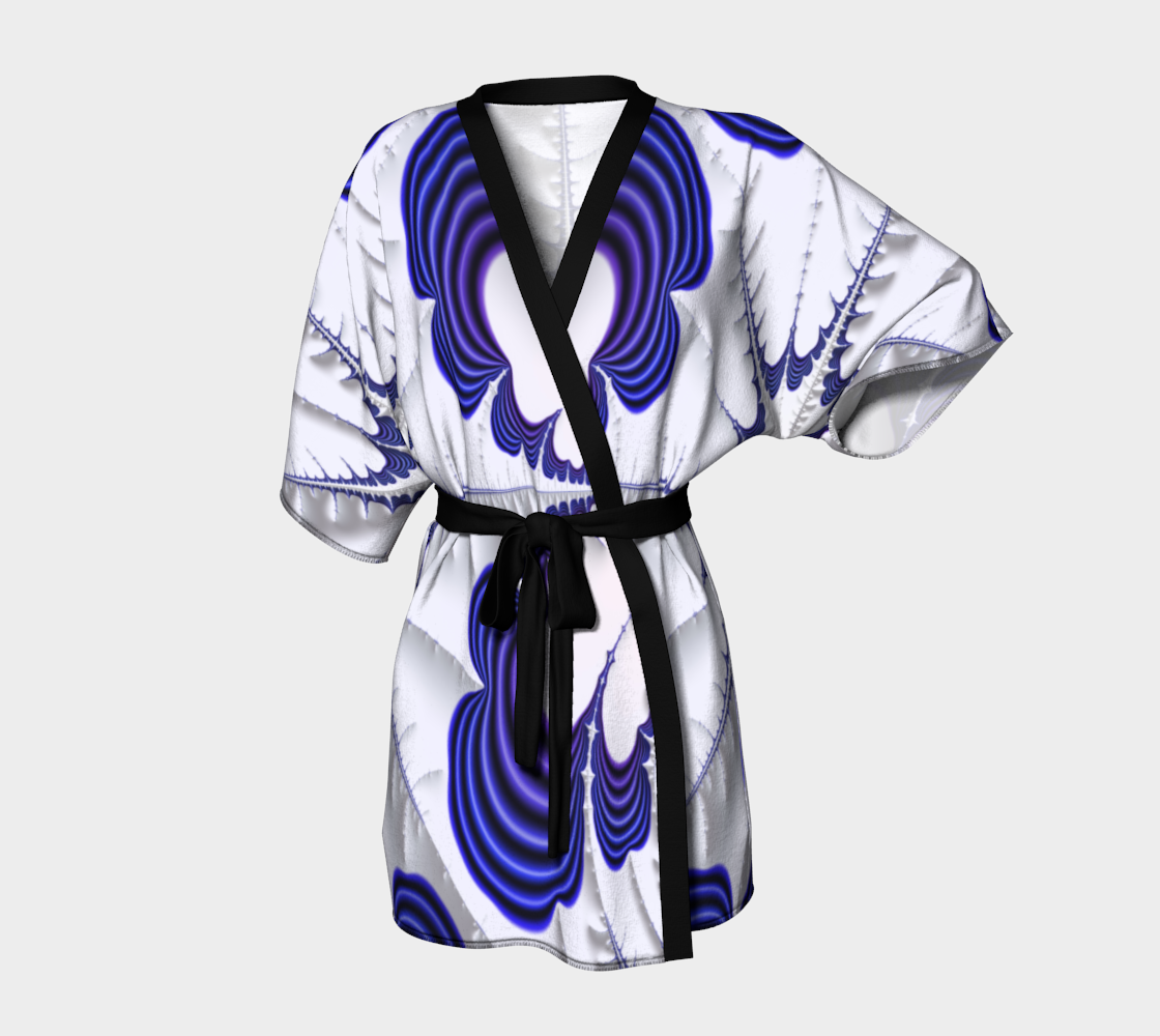 Blue Royal Custom Silk Kimono Robe by frACTalACTions brand