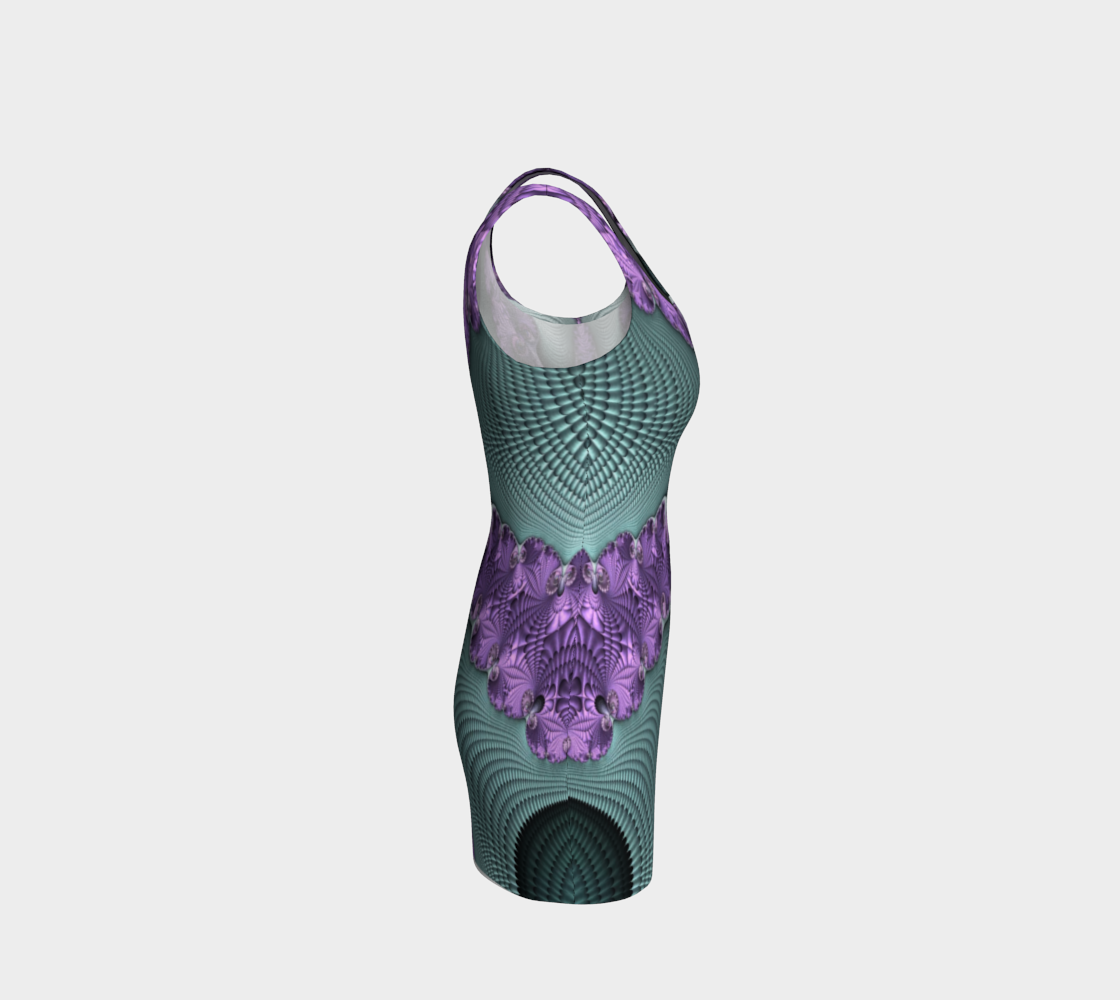 Fractal Lav Aqua Spiral Bodycon Dress