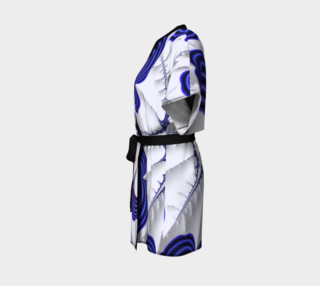 Blue Royal Custom Silk Kimono Robe by frACTalACTions brand