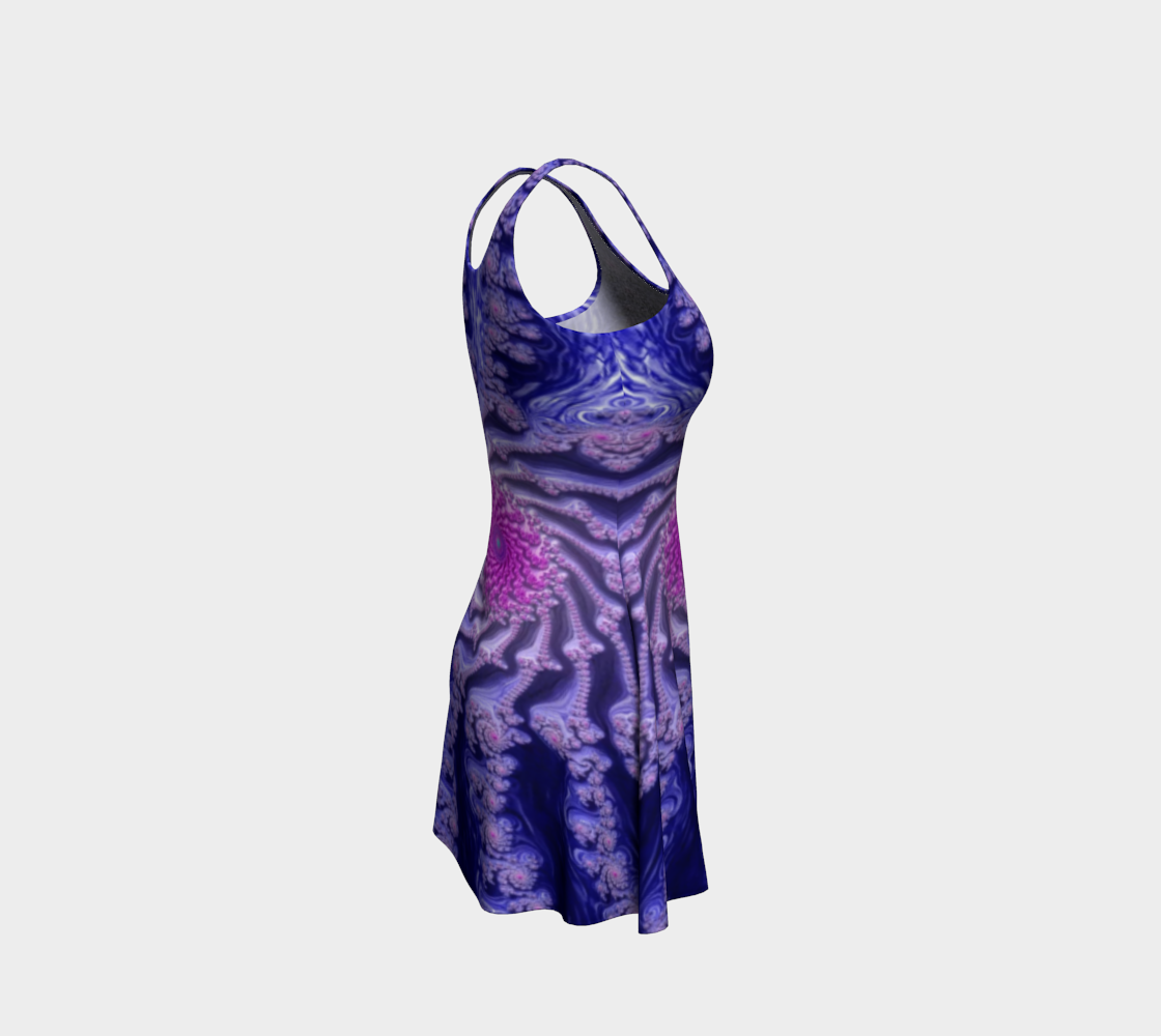 Fractal Periwinkle Pink Flare Dress