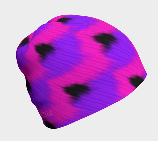 Jungle Pink Purple Black Beanie