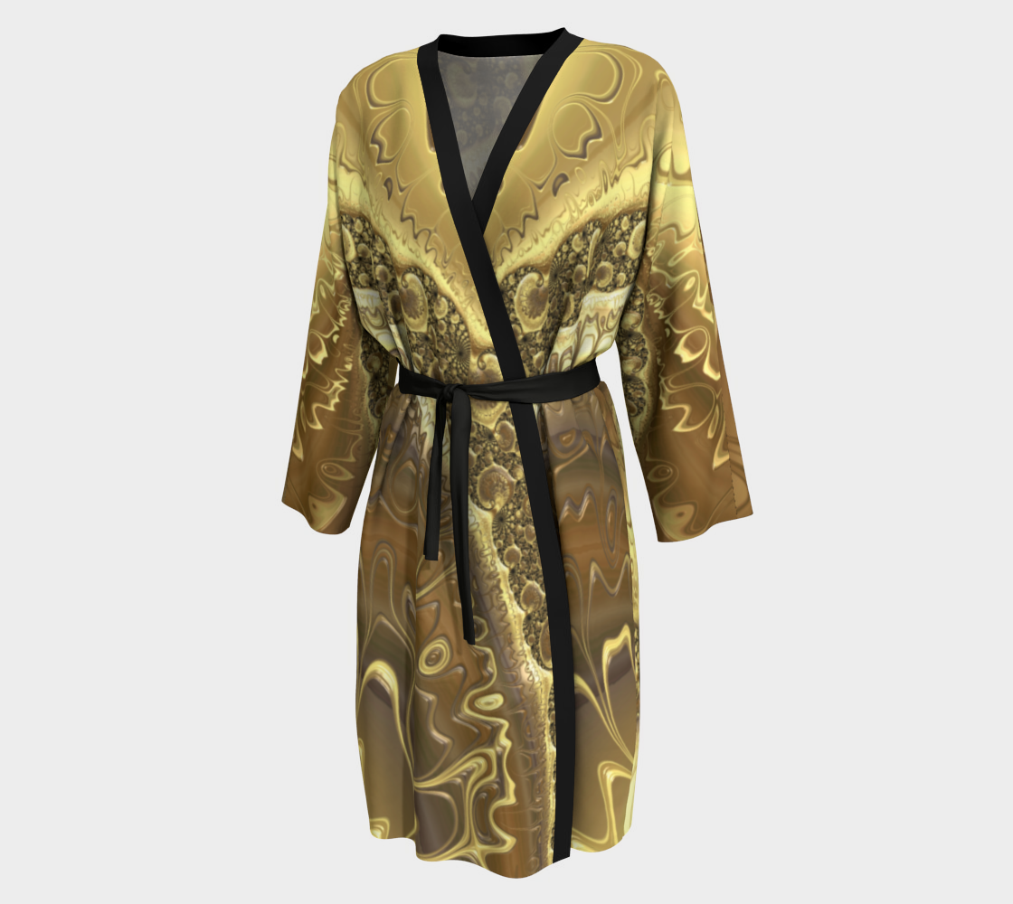 Gold Twist Silk Robe with bamboo trim