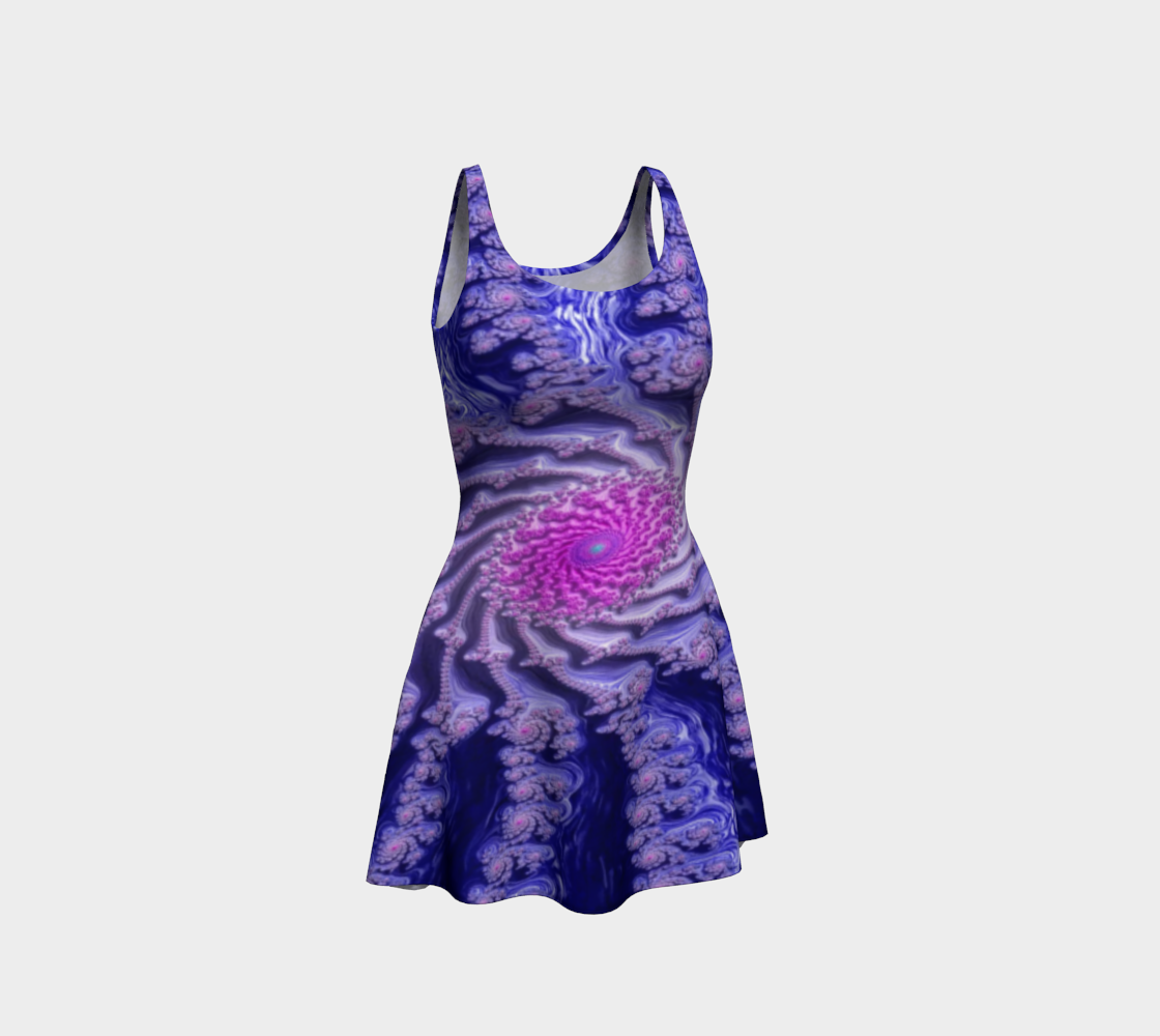 Fractal Periwinkle Pink Flare Dress