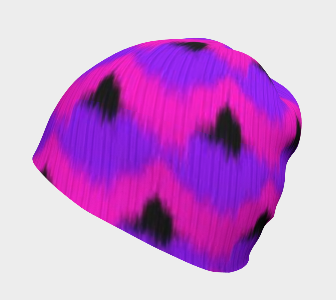 Jungle Pink Purple Black Beanie