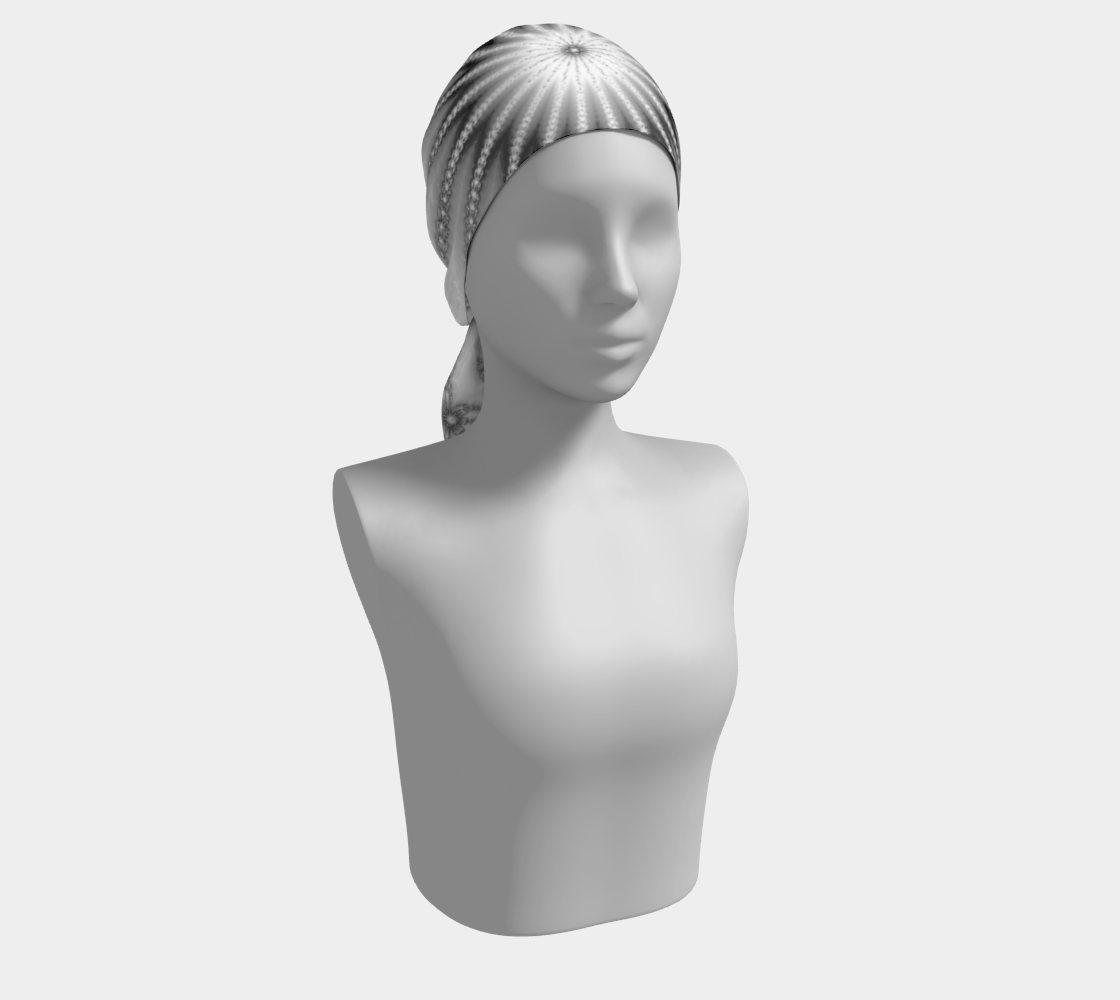 Black on White Silk Scarf