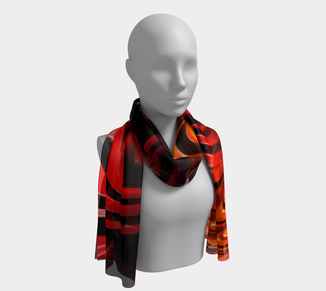 Red Black Silk Scarf
