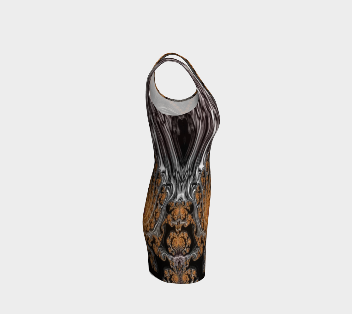 Fractal Brown Sugar Bodycon Dress