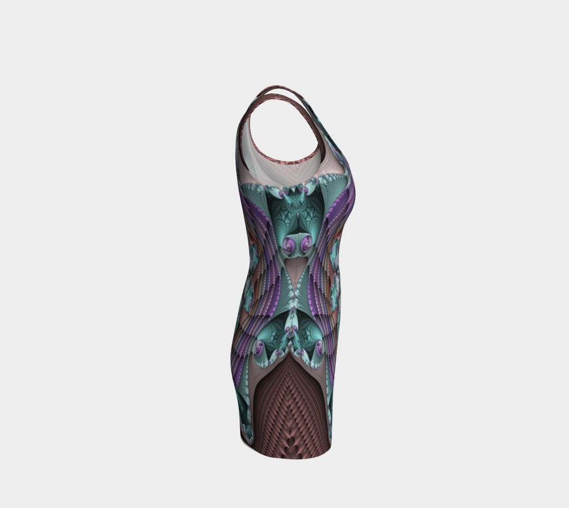 Fractal Cool Rose Bodycon Dress