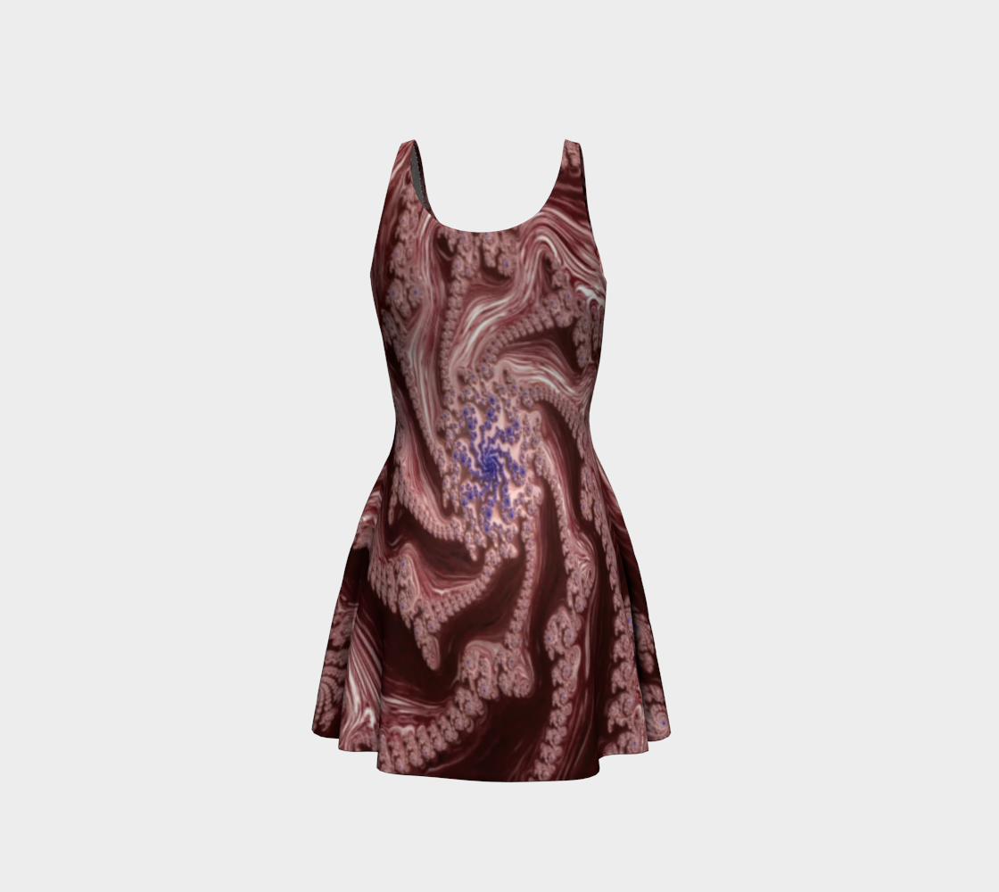 Fractal Red Fusion Flare Dress