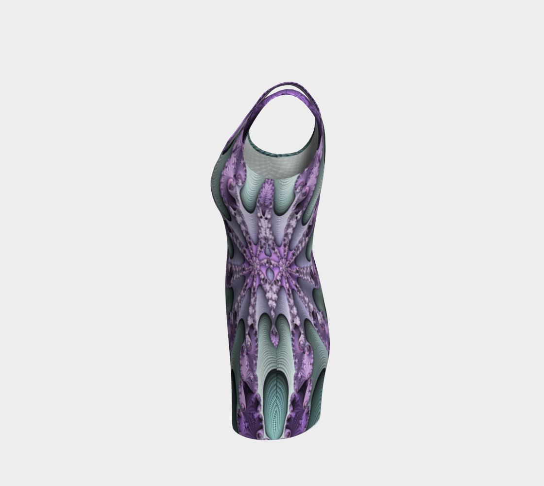 Fractal Lav Aqua Spiral Bodycon Dress