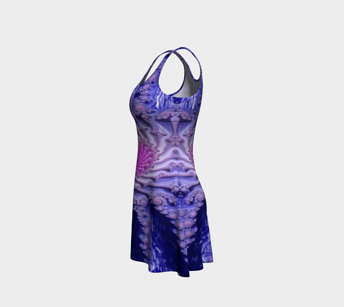Fractal Periwinkle Pink Flare Dress