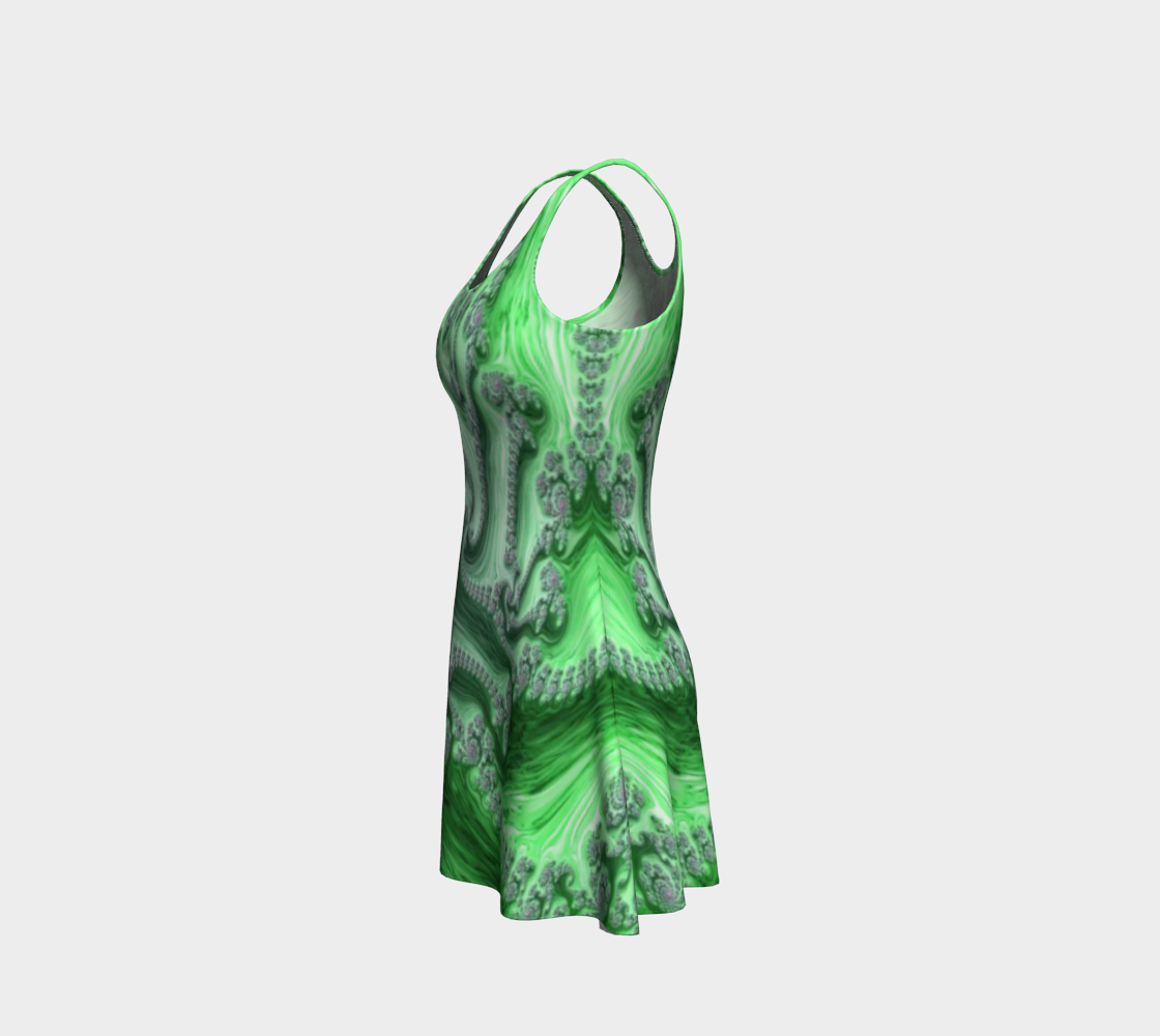 Fractal Lime Sherbert Flare Dress