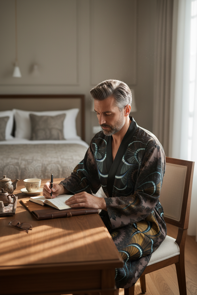 Brown Wayback Silk Robe