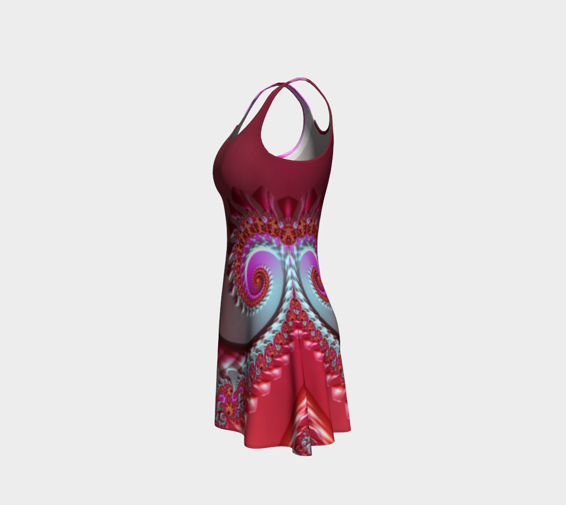 Fractal Pink Paradise Flare Dress
