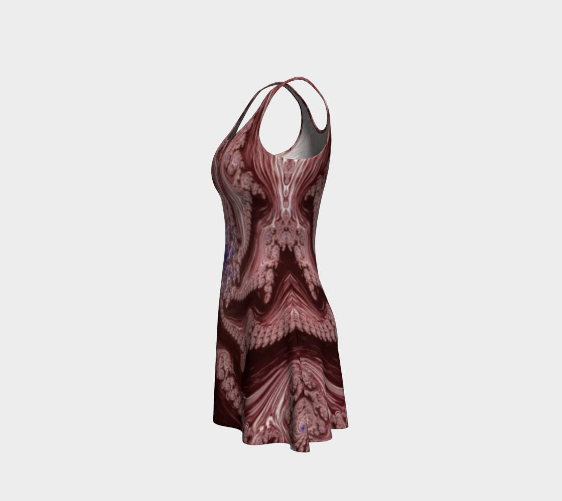 Fractal Red Fusion Flare Dress